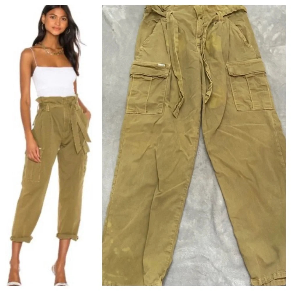 Mother The Greaser Paperbag Pleated Cargo Ankle Pants Custom Dyed 21181